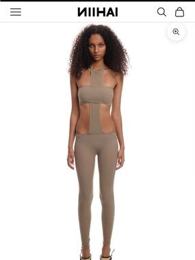Cutout Halter Jumpsuit in Taupe by